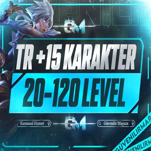 League of Legends 20-120 Level TR +15 Karakter